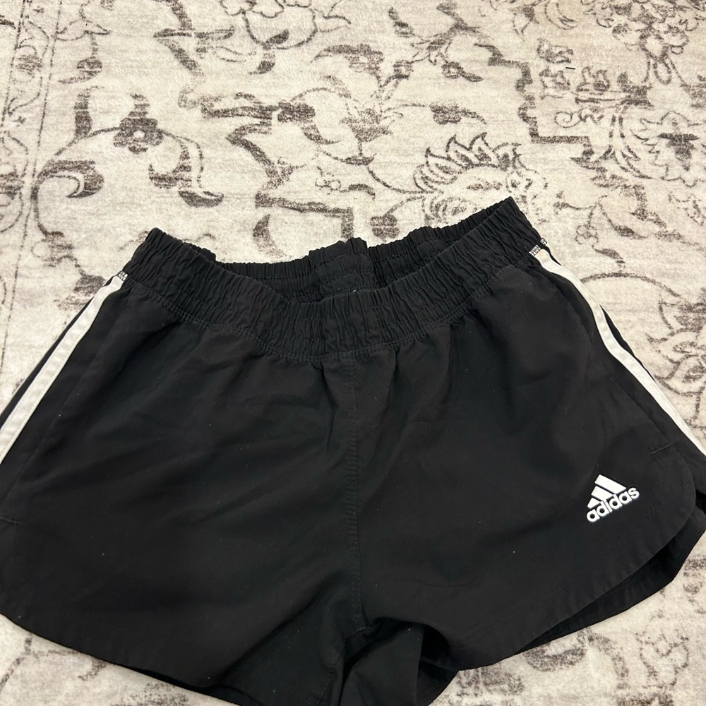 Adidas Black Shorts with White Accents